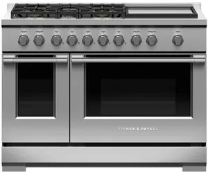 Front view of the Fisher & Paykel RGV3-485GD-L range 