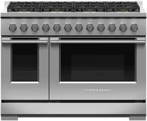 Front view of the Fisher & Paykel RGV3-488N range