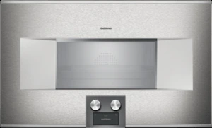 silver, sleek oven
