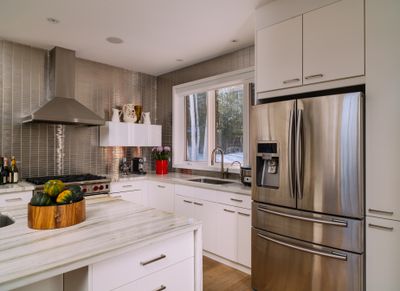 A French door refrigerator in a kitchen 