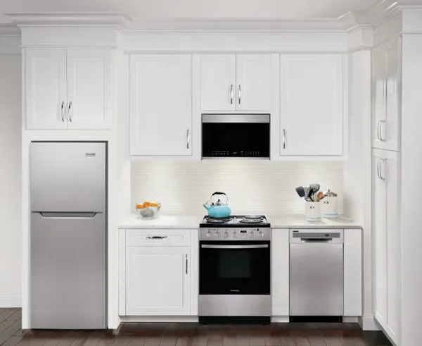 The Frigidaire FFBD1831US dishwasher featured in a compact kitchen 