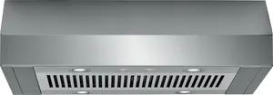 Front view of the Frigidaire Professional FHWC3650RS range hood