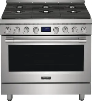 Front view of the Frigidaire Professional PCFG3670AF pro-style gas range