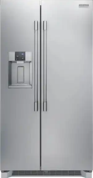 Credit: Frigidaire Professional Front view of the Frigidaire Professional PRSC2222AF side by side refrigerator