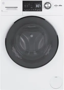 Front view of the GE GFQ14ESSNWW washer dryer combo