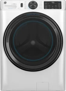 Front view of the GE GFW655SSVWW front load washer