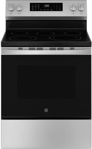 Credit: GE Front view of the GE GRF600AVSS range