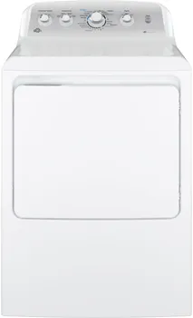 Front view of the GE GTD45EASJWS dryer