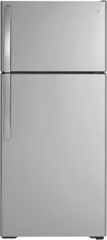 Front view of the GE GTS17GSNRSS refrigerator 