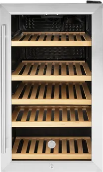 Front view of the GE GVS04BQNSS wine cooler