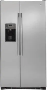 Front view of the GE GZS22DSJSS refrigerator 