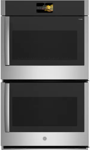 Credit: GE Front view of the GE PTD700RSNSS double oven