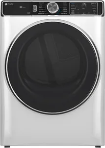Front view of the GE Profile PFD87ESSVWW dryer 