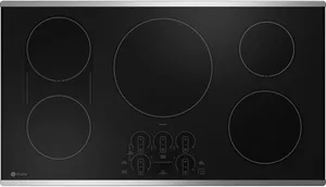 Overhead view of the GE Profile PHP9036STSS cooktop