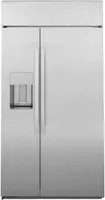 Credit: GE Profile Front view of the GE Profile PSB48YSNSS built-in side-by-side refrigerator