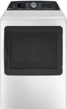 Front view of the GE Profile PTD70EBSTWS dryer