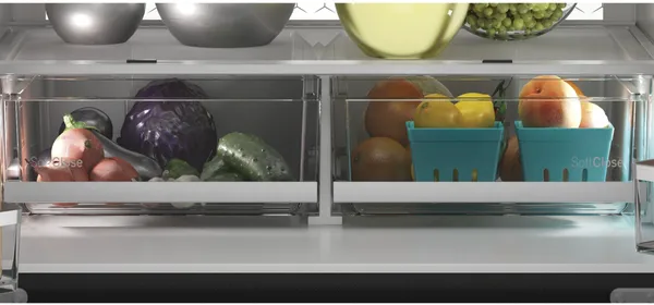 Credit: GE Profile Contents inside of the GE Profile PVD28BYNFS crisper drawers