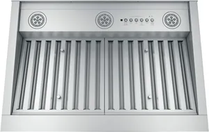 Front view of the GE Profile UVC9300SLSS range hood