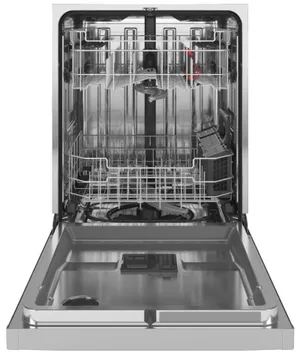 view of the inside of the GE® 24" Fingerprint Resistant Stainless Steel Built In Dishwasher