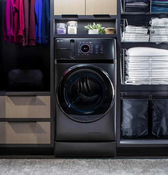 GE Profile Carbon Graphite Front Load Washer Dryer Combo
