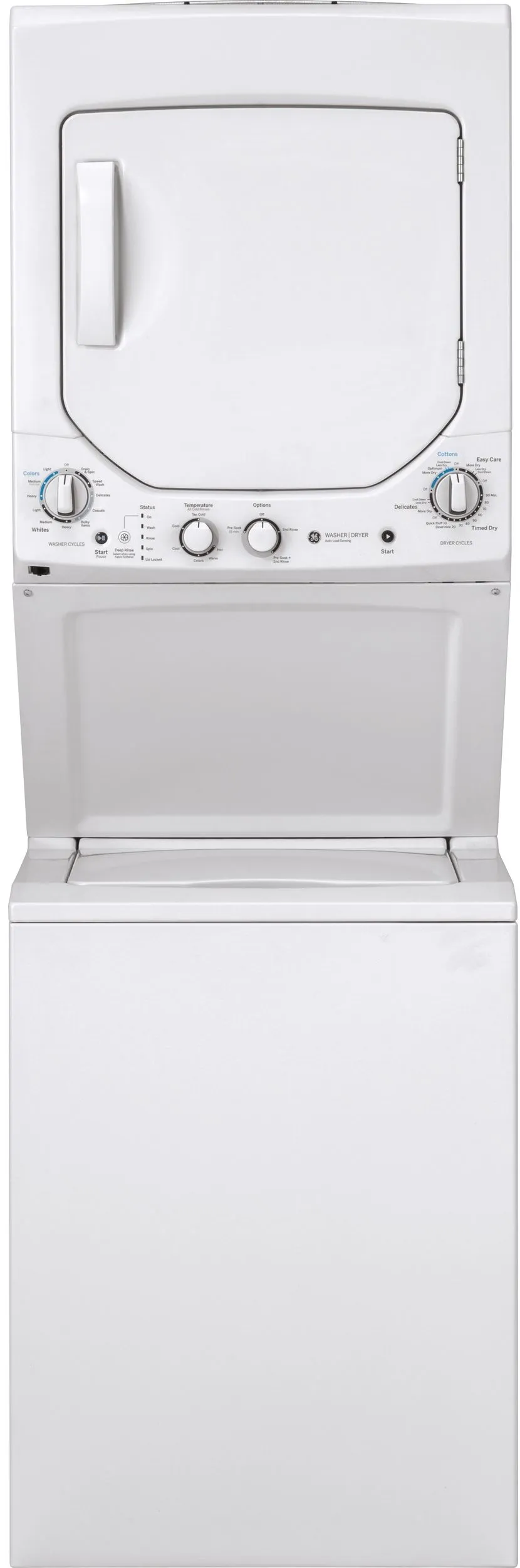 GE Unitized Spacemaker White Stack Laundry