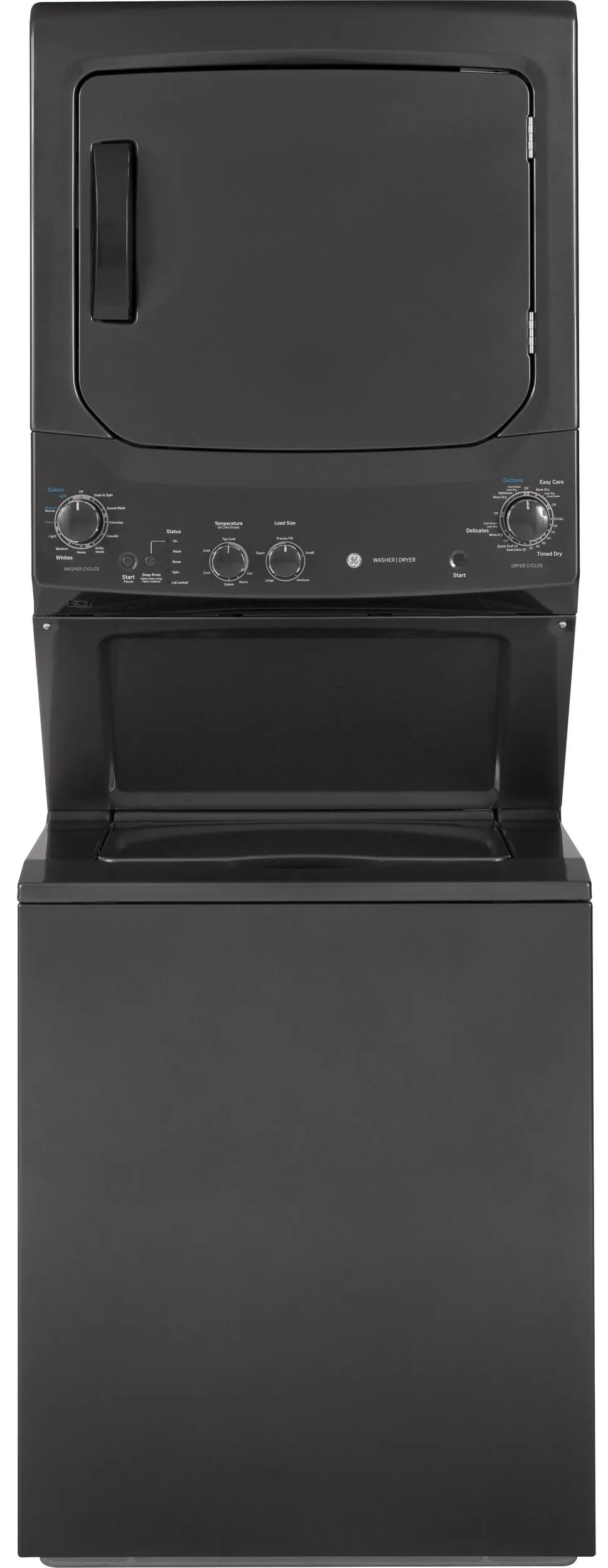 GE Unitized Spacemaker Washer Dryer Diamond Gray Stack Laundry