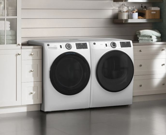 GE White Front Laundry Pair