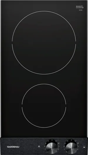 Overhead view of the Gaggenau Vario 200 Series VI230620 2-burner induction cooktop