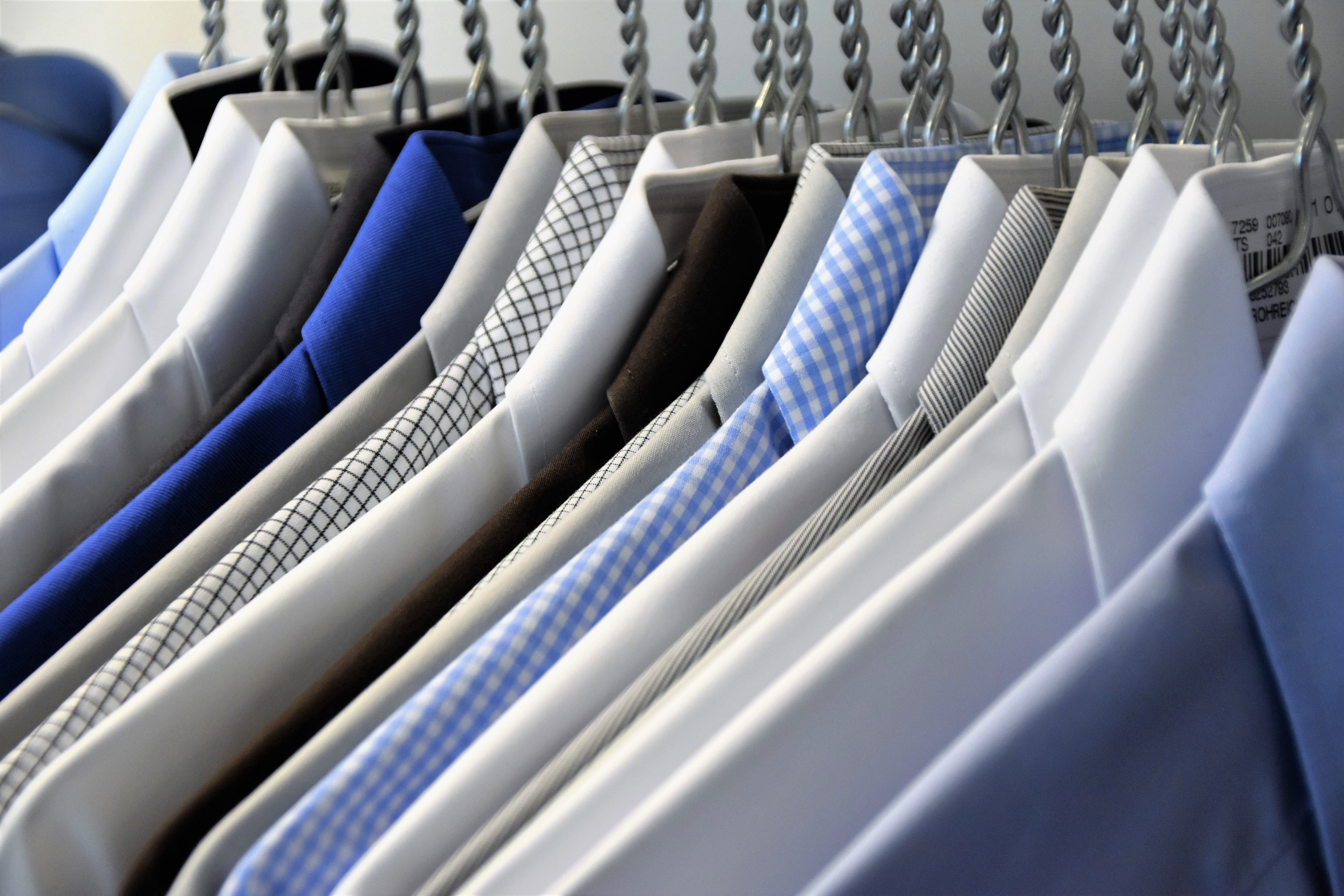 Hanged Assorted Dress Shirts
