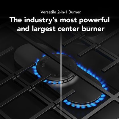 An infographic of the KitchenAid 2-in-1 burner 