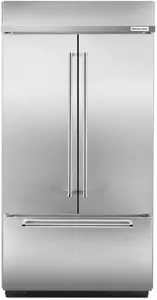 Front view of the KitchenAid KBFN502ESS refrigerator