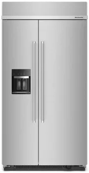 Front view of the KitchenAid KBSD702MSS refrigerator 