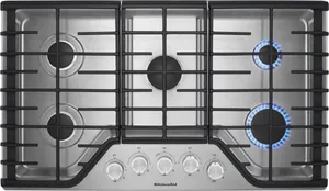 Overhead view of the KitchenAid KCGS356ESS cooktop