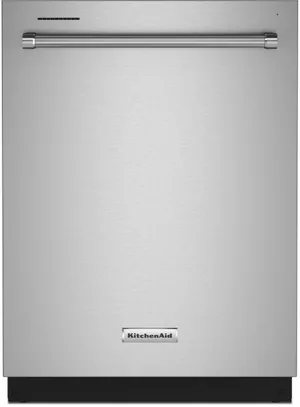 Credit: KitchenAid Front view of the KitchenAid KDTE304RPS dishwasher