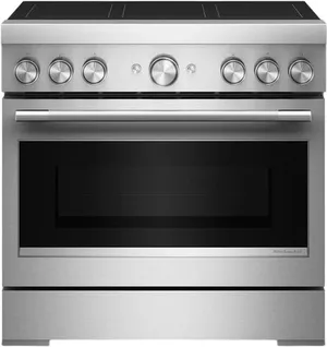 Credit: KitchenAid Front view of the KitchenAid KFIS936SSS induction range