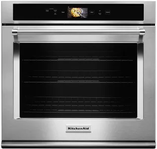Front view of the KitchenAid KOSE900HSS oven