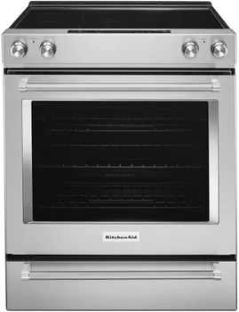 Front view of the KitchenAid KSEG700ESS range