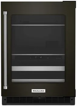 Front view of the KitchenAid KUBR314KBS beverage center 