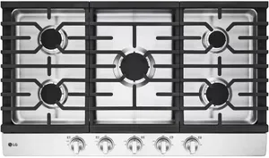 Overhead view of the LG CBGJ3623S 36” gas cooktop 