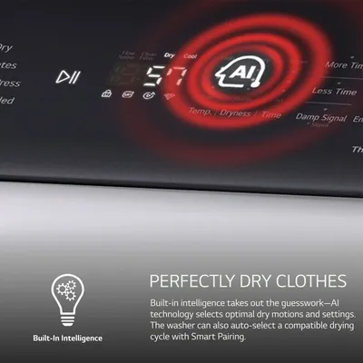 A graphic for the LG DLE8400WE AI dryer feature 