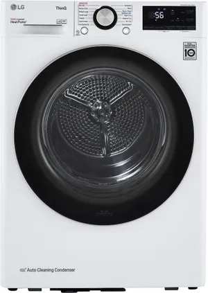 Front view of the LG DLHC1455W dryer 