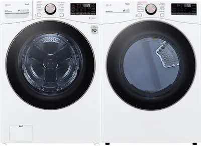 Front view of the LG LG_LAU_WM4000HWA_DLEX4000W laundry pair 