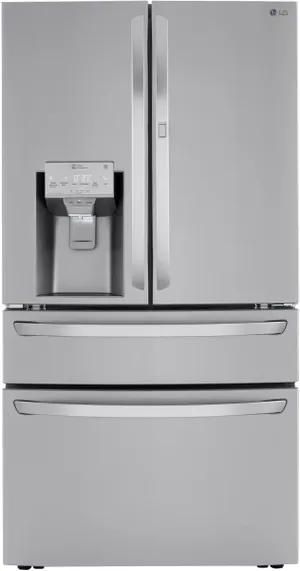 Credit: LG Front view of the LG LRMDC2306S French Door refrigerator