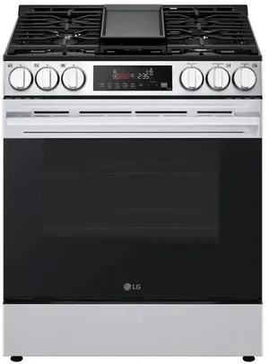 Front view of the LG LSGL5833X gas range