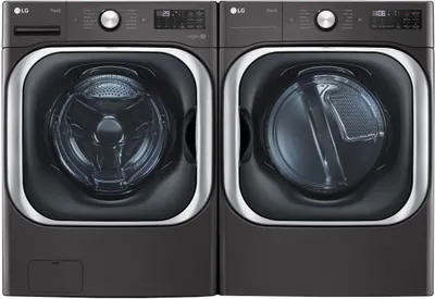 Front view of the LG WM8900HBA washer and DLEX8900B dryer pair