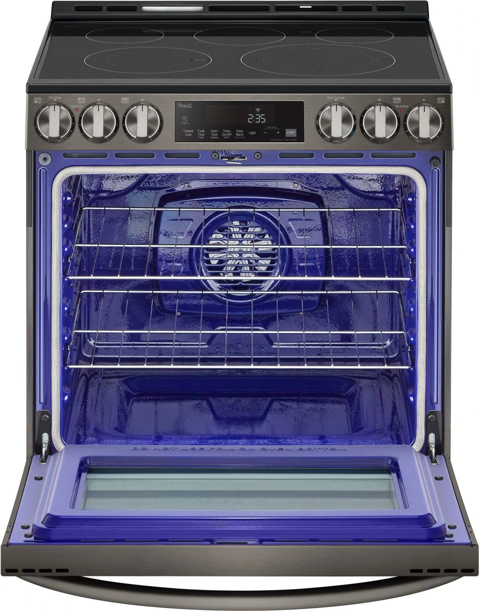 LG 30in PrintProof Black Slide-In Electric Range
