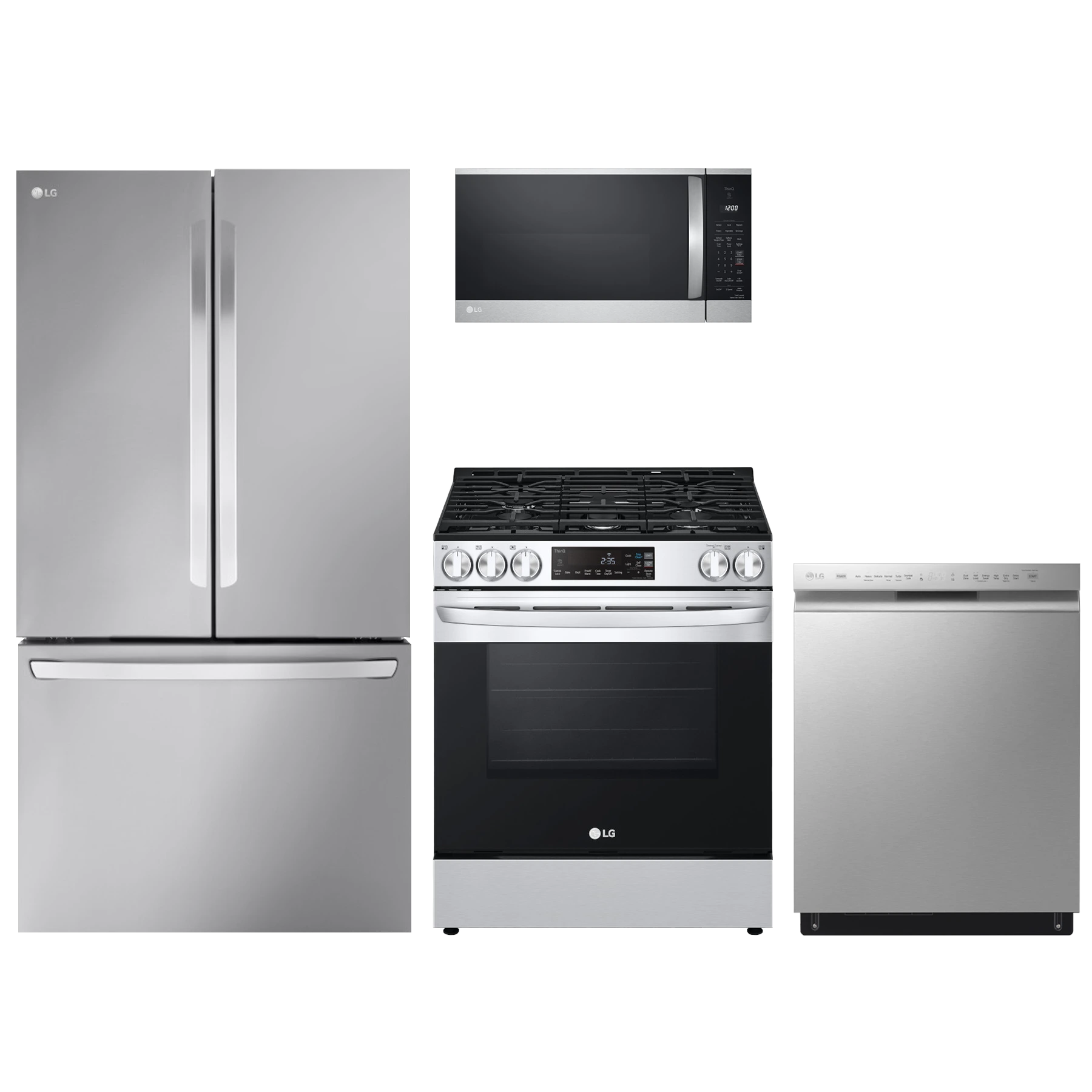 LG 4 Piece PrintProof Stainless Steel Kitchen Package