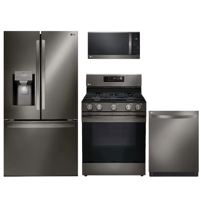 LG 4 Piece Black Stainless Steel Kitchen Package