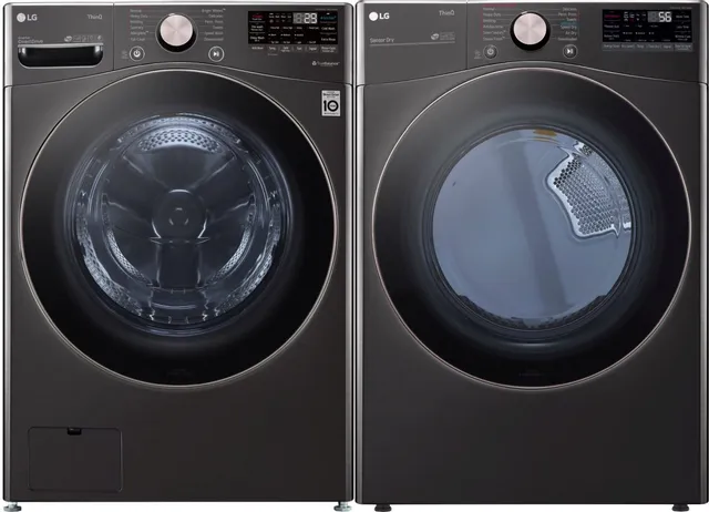 LG Black Front Load Smart Laundry Pair