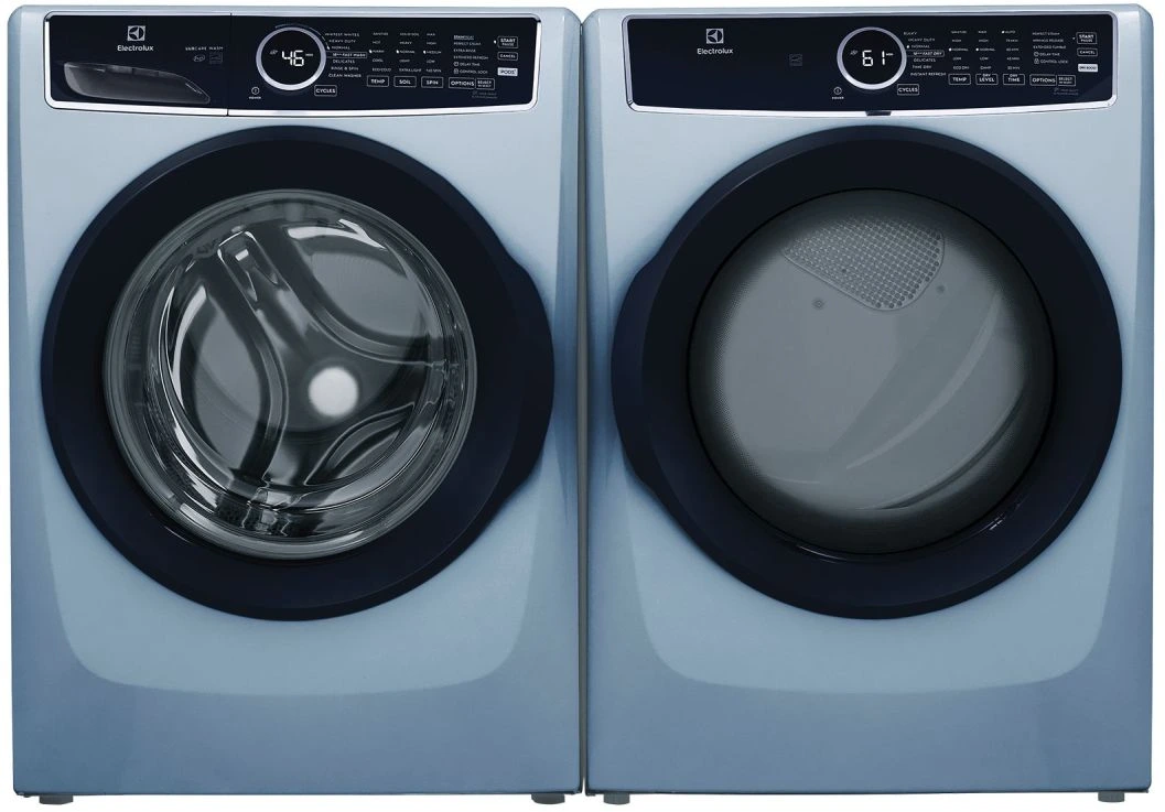 electrolux glacier blue washer dryer gas sets